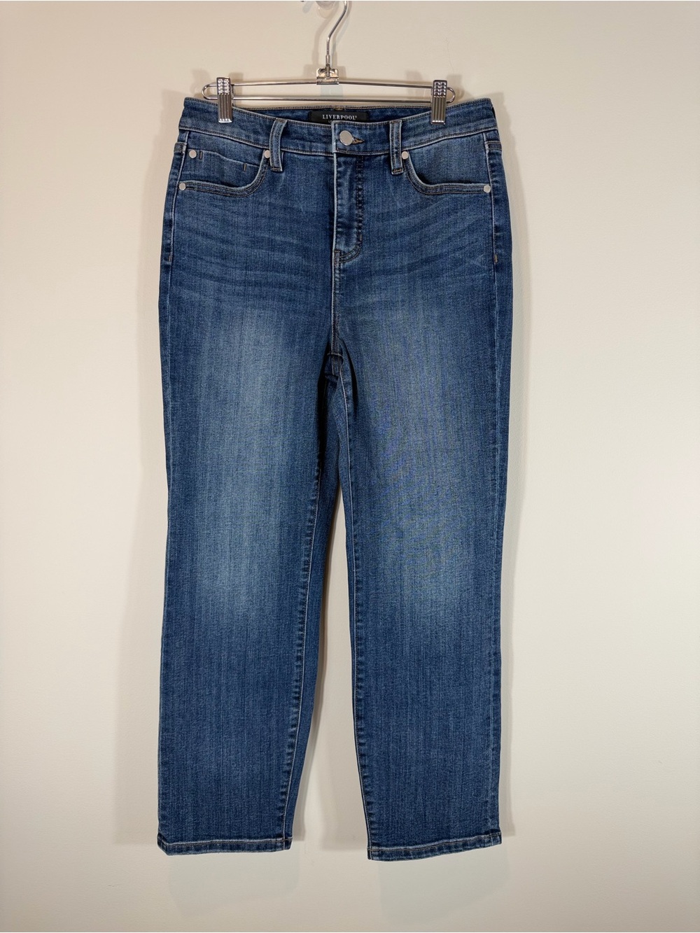 Liverpool Women's Straight Leg Jeans in Medium Blue 4/27
